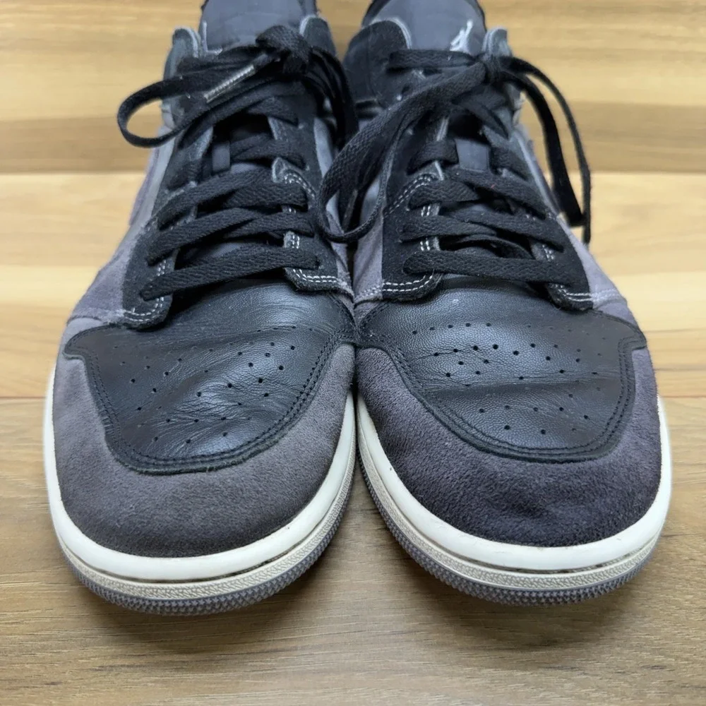 Nike Air Jordan 1 Low Inside Out Sneakers Mens 11.5 Charcoal Gray Black Suede